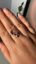 Load image into Gallery viewer, Adjustable Amethyst Butterfly Ring
