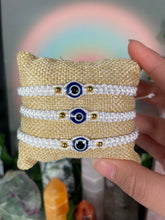 Load image into Gallery viewer, White &amp; Gold Evil Eye
