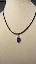 Load image into Gallery viewer, Faceted Teardrop Amethyst Necklace
