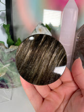 Load image into Gallery viewer, Gold Sheen Obsidian Disc