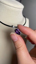 Load image into Gallery viewer, Faceted Teardrop Amethyst Necklace