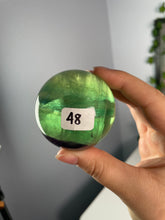 Load image into Gallery viewer, Gemmy Green/Purple Fluorite Spheres
