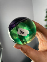 Load image into Gallery viewer, Gemmy Green/Purple Fluorite Spheres