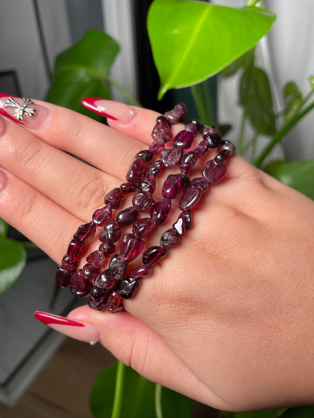 Garnet Chip Bracelet