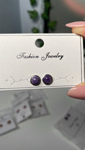 Load image into Gallery viewer, Charoite Stud Earrings
