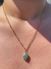 Load image into Gallery viewer, Gold Filled Simple Green Aventurine Necklace
