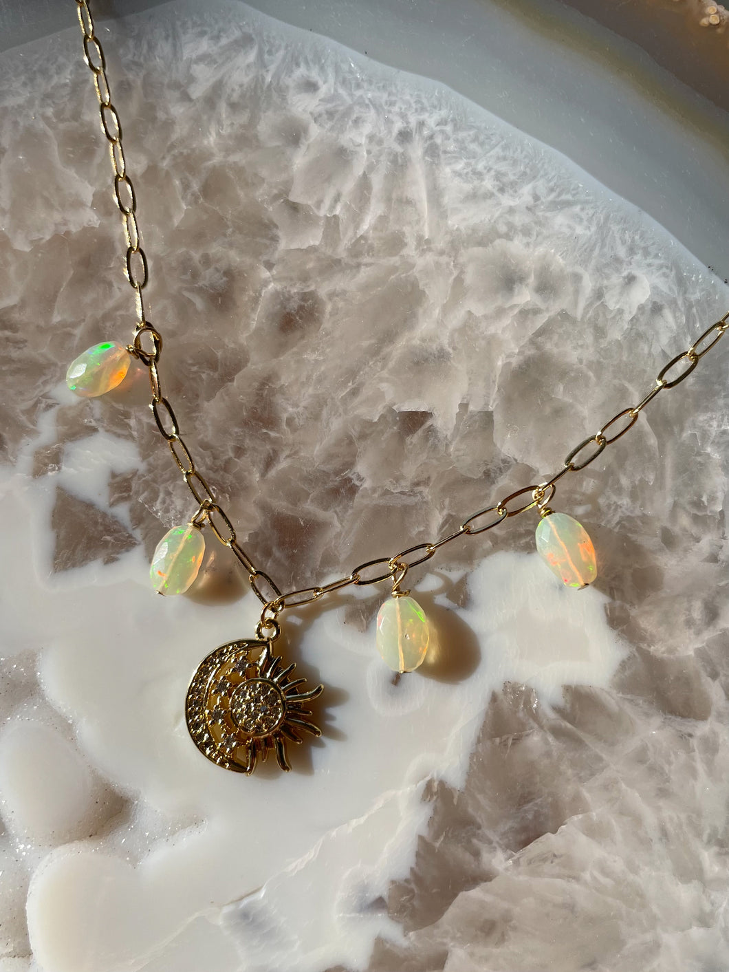 Gold Filled Celestial Opal Necklace