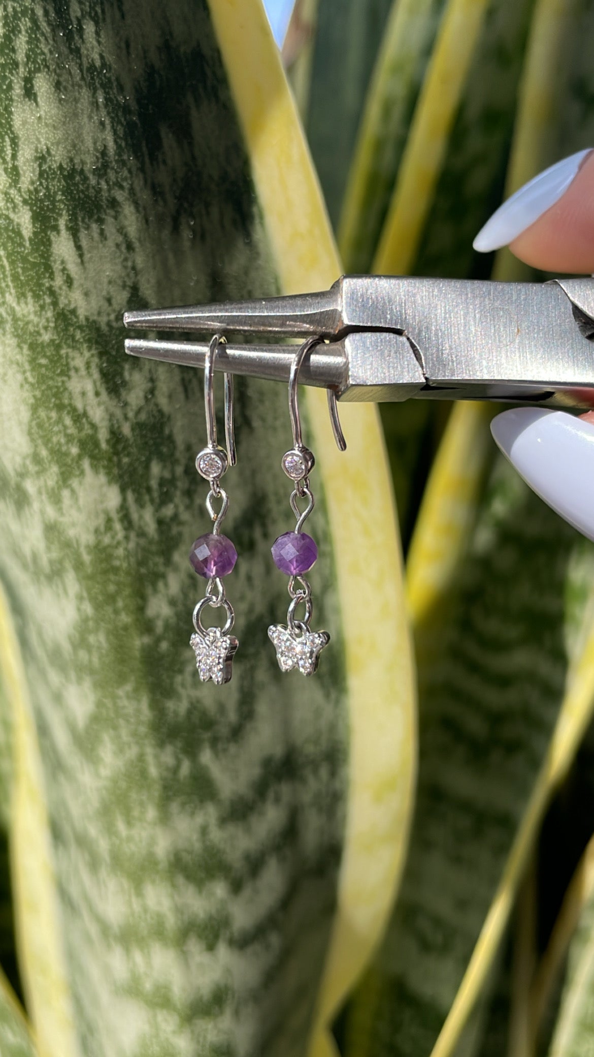 Amethyst Butterfly Earrings