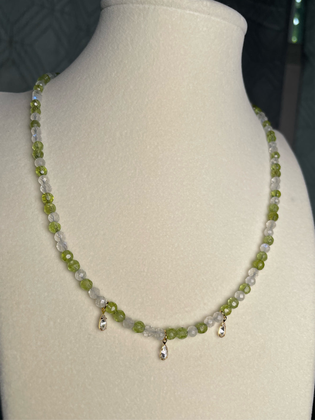 Peridot with Moonstone Necklace