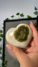 Load image into Gallery viewer, Green &amp; White Ocean Jasper Heart

