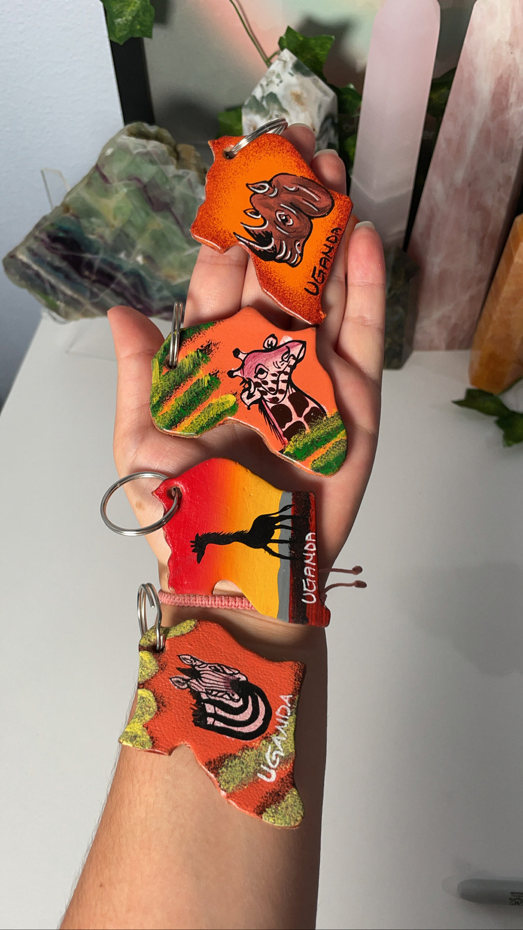Hand Painted Uganda Keychains