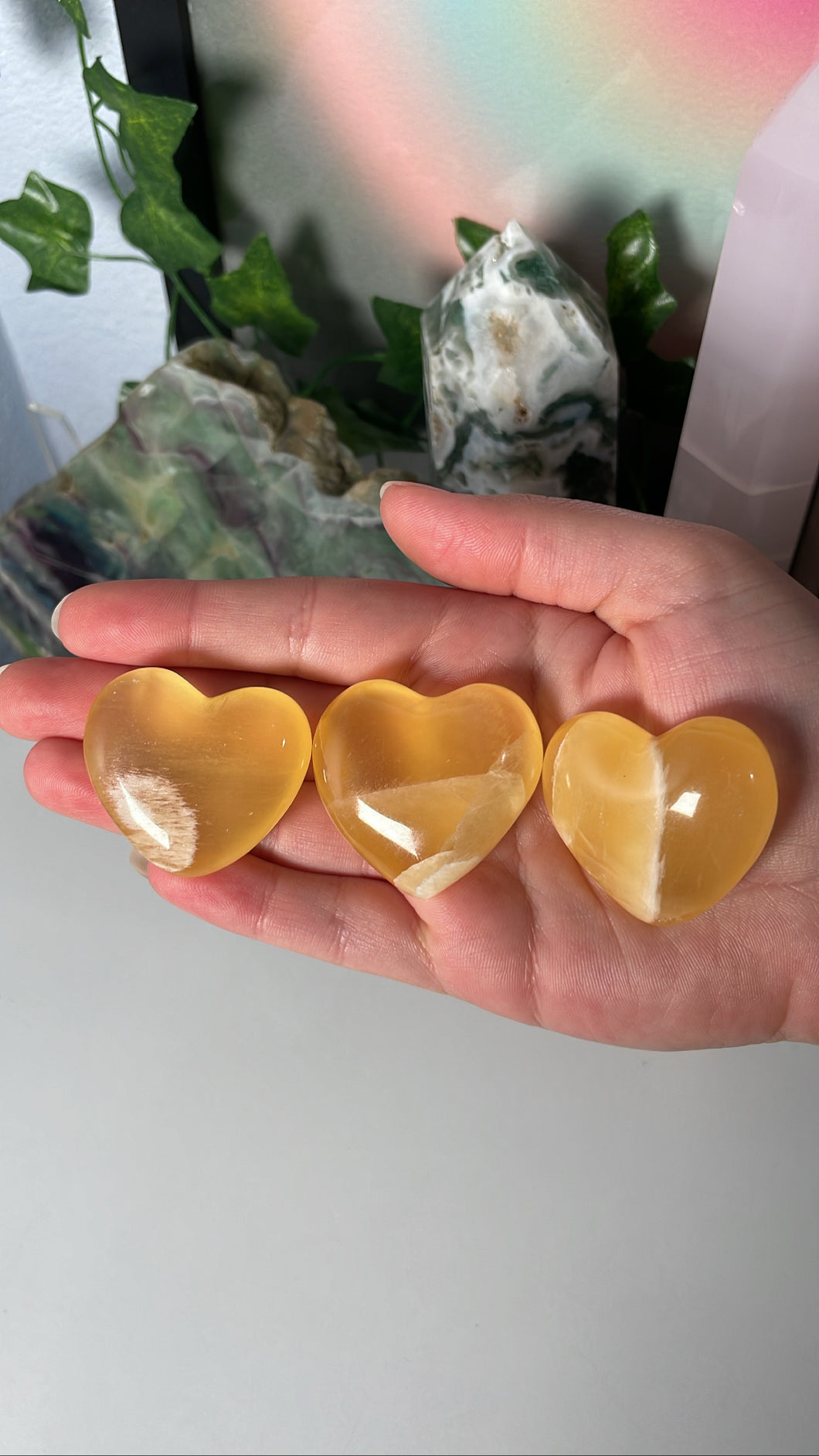 Honey Comb Calcite Heart