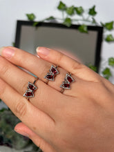 Load image into Gallery viewer, Adjustable Garnet Butterfly Ring
