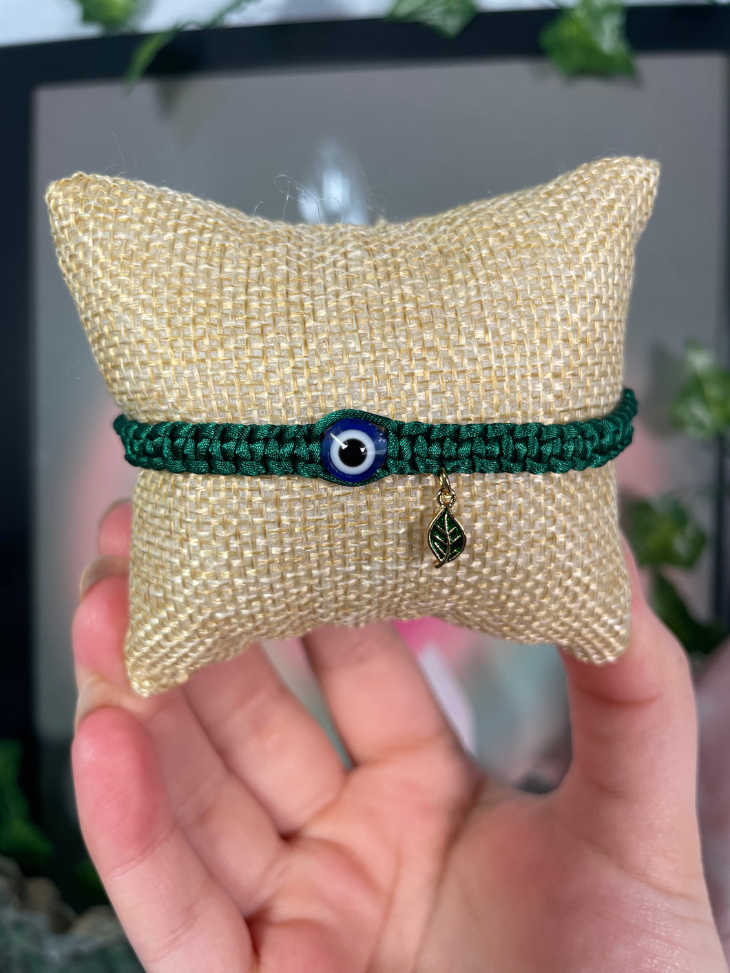 Emerald Leaf Charm Bracelet