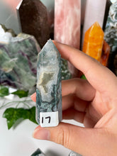 Load image into Gallery viewer, Druzy Moss Agate Tower
