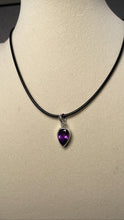 Load image into Gallery viewer, Faceted Teardrop Amethyst Necklace
