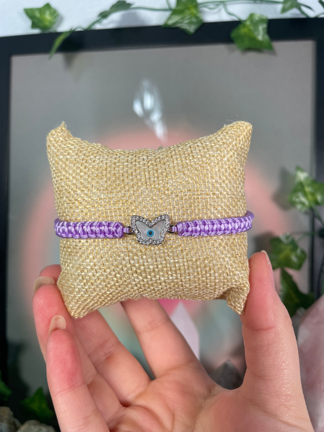 Lavender Butterfly Eye Bracelet